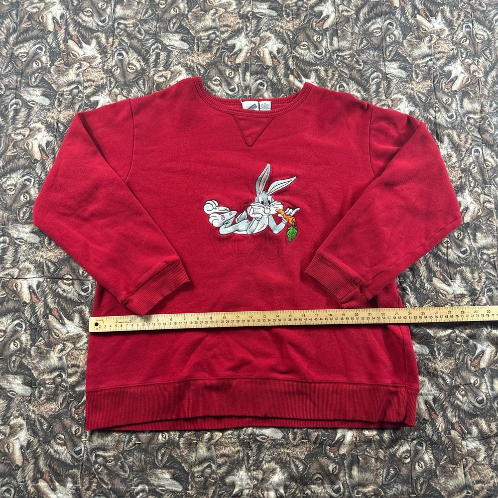 90s Red Crewneck Sweater with Bugs Bunny